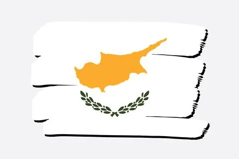Cyprus Flag with colored hand drawn lines in Vector Format Stock Illustration