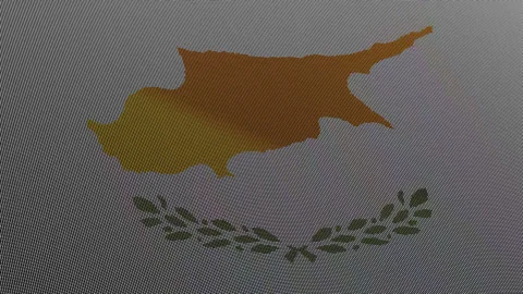 Cyprus Flag Digital Particle Waving Seamless Loop Animation on Black Backgrou Stock Footage 339302388