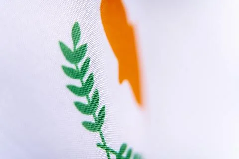 Cyprus Flag Fabric Texture Macro Closeup Detail Stock Photos