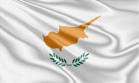Cyprus flag fluttering in the wind Stock Illustration