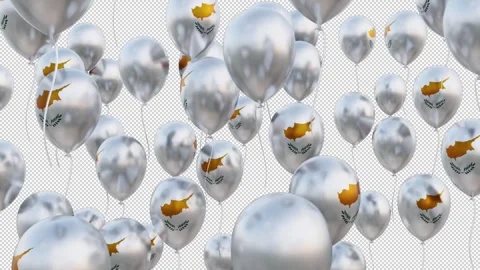 Cyprus Flag On The Flying Balloons  Video stock 314652879