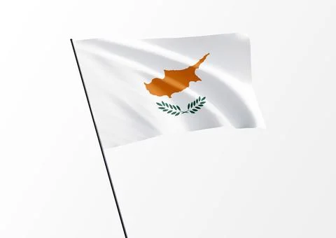 Cyprus flag flying high in the isolated background Cyprus independence day Illustrazione stock