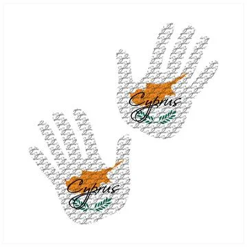 Cyprus flag hand vectors 库存插图