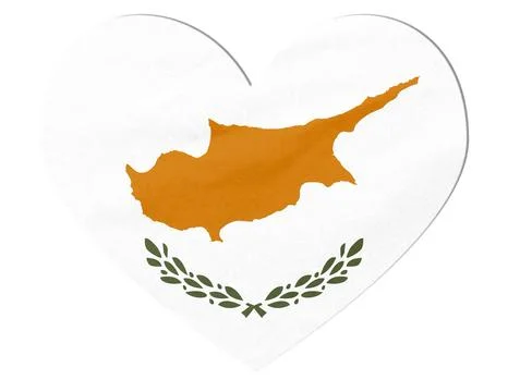 Cyprus flag in heart shape expressing love Stock Illustration