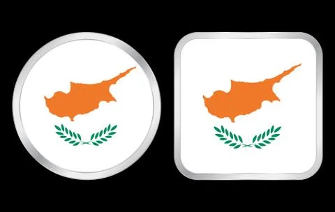 Cyprus flag icon Stock Illustration