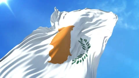 Cyprus Flag Low Angle View Stock Footage 295688921