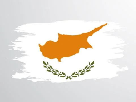 Cyprus flag painted with a brush Stock Illustration