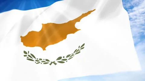 Cyprus Flag Seamless Loop 4k 60fps on Sky Background 動画素材 341672231