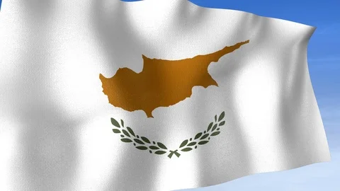 Cyprus Flag - Set of 3 Angles with Masks [3WaveSeries] Stock Footage 103472466