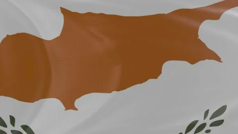 Cyprus flag in slow motion animation waving in the wind realistic Stock Footage 142987042