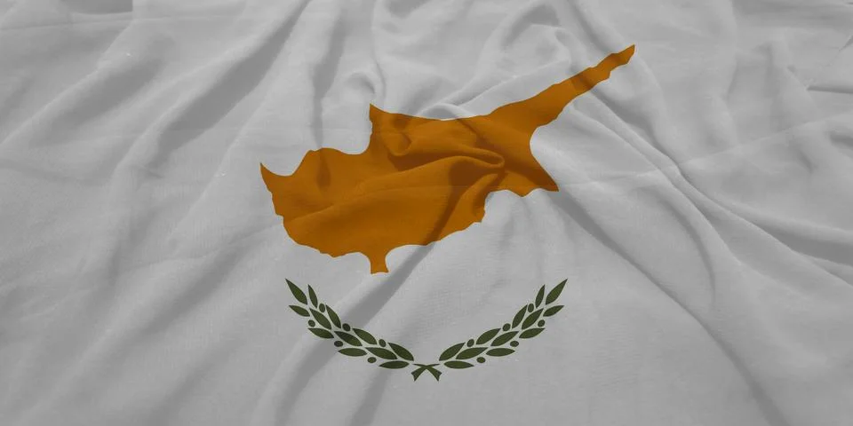 Cyprus    Flag textile wave view Stock Illustration