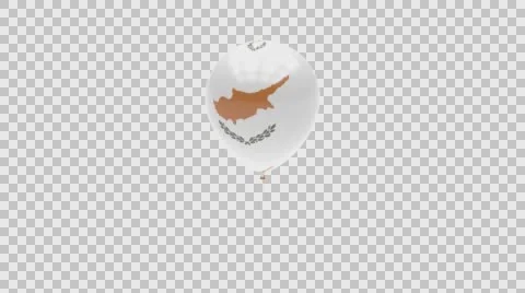 Cyprus flag textured balloon rotating Alpha Video stock 61393070