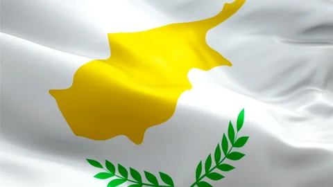 Cyprus flag video waving in wind. Realistic Cypriot Flag background. Cyprus Flag Stock Footage 100019223