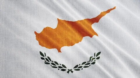 Cyprus flag is waving 3D animation.  Stock Footage 100633524
