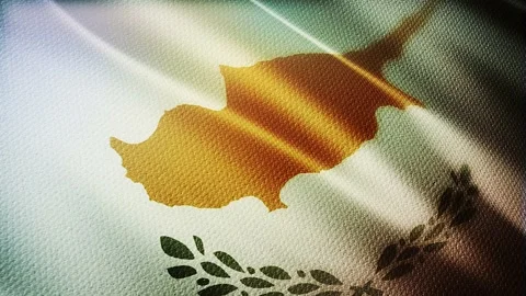 Cyprus flag is waving 3D animation. Cyprus flag waving in the wind. Stock Footage 142223360