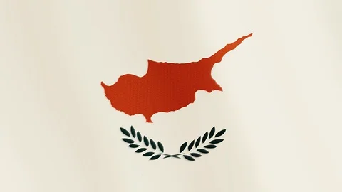 Cyprus flag waving animation. Full Screen. Symbol of the country. Stock Footage 89549669