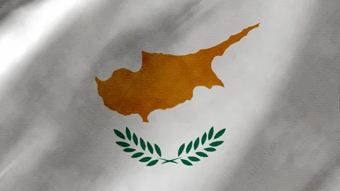 Cyprus flag waving background with real fabric texture Stockbeeldmateriaal 291600950
