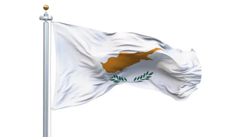 Cyprus flag waving looping with transparent background. Stock Footage 312458331