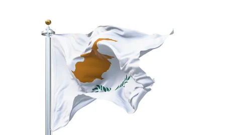 Cyprus flag waving looping with transparent background. Video stock 312458335