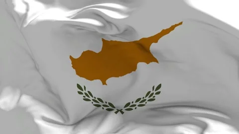 Cyprus Flag Waving in Slow Motion Loop Animation Stock Footage 337972064