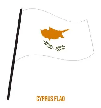 Cyprus Flag Waving Vector Illustration on White Background. Cyprus National Flag Stock Illustration