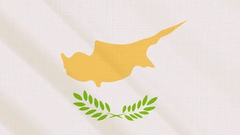 Cyprus flag waving in the wind. Icon in the frame. Animation loop Stock Footage 83795591