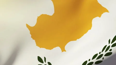 Cyprus flag waving in the wind. Looping sun rises style.  Animation loop Stock Footage 47888022
