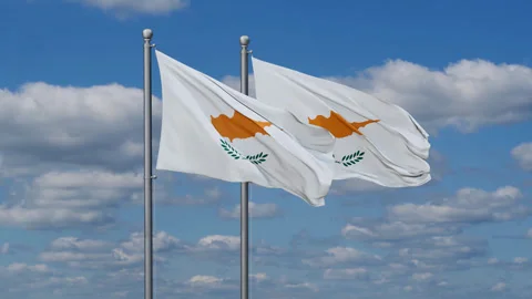 Cyprus flags Stock Footage 286061503
