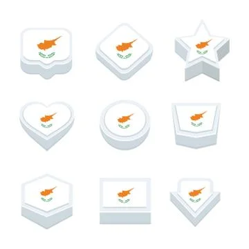 Cyprus flags icons and button set nine styles Stock Illustration