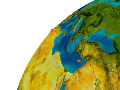 Cyprus on globe Stock Illustration