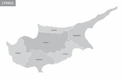 Cyprus grayscale map Illustrazione stock