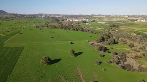Cyprus green fields. Sea and waves. Fly over beautiful views near Larnaca. Stock Footage 167972039