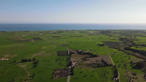 Cyprus green fields. Sea and waves. Fly over beautiful views near Larnaca. Stock Footage 167972754
