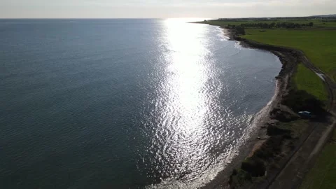 Cyprus green fields. Sea and waves. Fly over beautiful views near Larnaca. Stock Footage 167973133