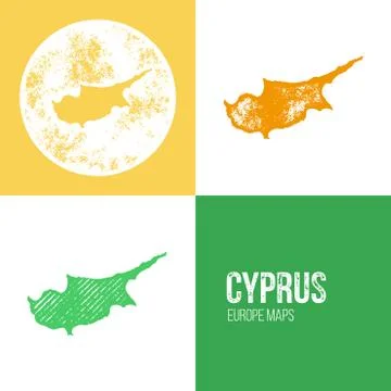 Cyprus Grunge Retro Map Stock Illustration