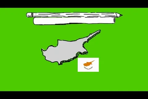 Cyprus - Hand-Drawn Animation - pencil note white Stock Footage 98002553