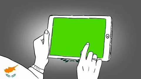 Cyprus - Hand-drawn - touchscreen flag - Illustration Stock Footage 90606139
