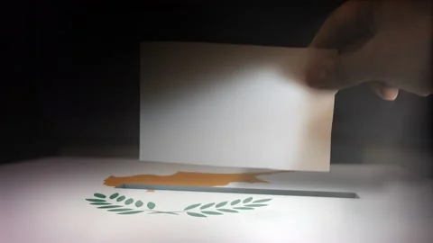 Cyprus  hand election box Stock Footage 146198692