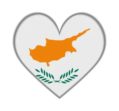 Cyprus heart flag vector Ilustração Stock