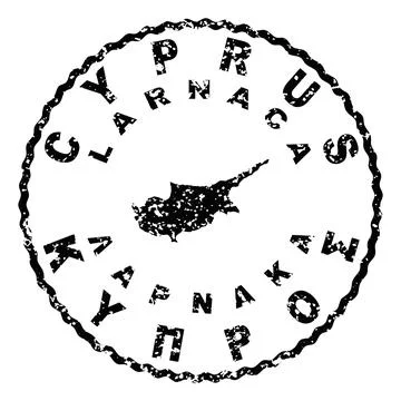 Cyprus Larnaca Seal Map Design Stock Illustration