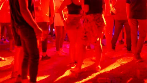 Cyprus, Larnaca, September 15, 2019. Blurred background of silhouettes Stock Footage 134737035