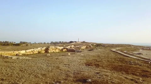 Cyprus. Lighthouse on the coast Stock Footage 78044104