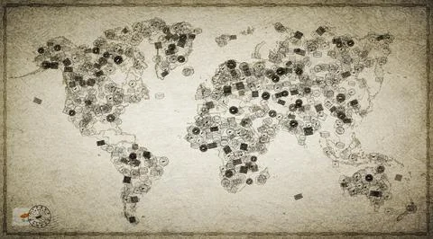 Cyprus Limassol Stamp World Map Stock Illustration