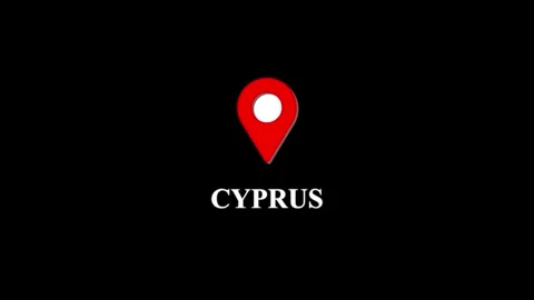 Cyprus location pin animation on black background, travel destination map m.. 스톡 동영상 332453262