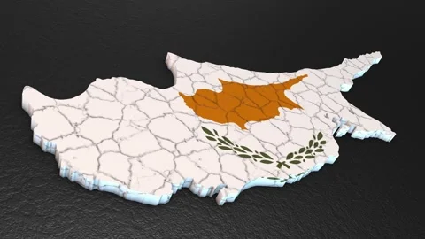 Cyprus map 3d. 3d map of Cyprus. Stock Footage 271554135