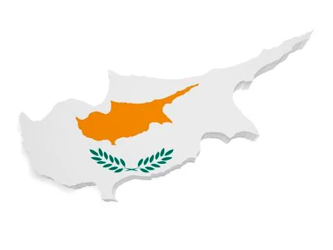 Cyprus map 3d shape Stock Illustration