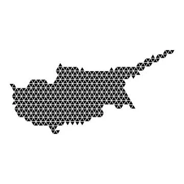 Cyprus map abstract schematic 库存插图