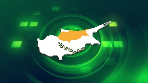 Cyprus Map and Flag Background Video stock 344027492