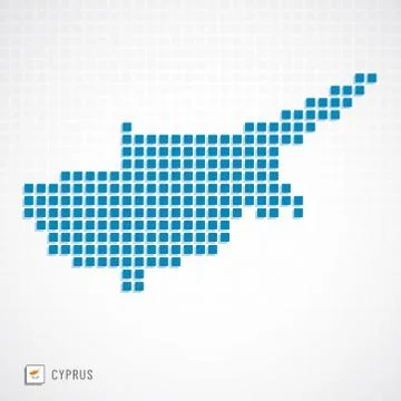 Cyprus map and flag icon Illustrazione stock