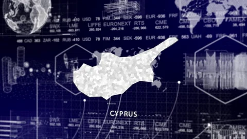 Cyprus Map Animation Loop | Growth, GDP, Oil Economy &amp; Development Insights Stock Footage 331577408